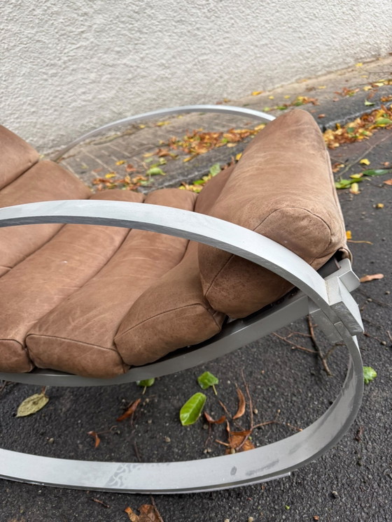 Rocking Chair von Hans Kaufeld, Schaukelstühle, Leder, Metall, Braun (Foto 5 von 9)