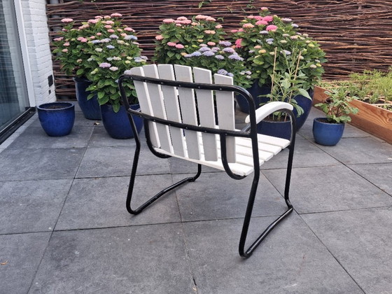 Image 1 of 4 chaises de jardin artisanales, années 1930 (empilables)