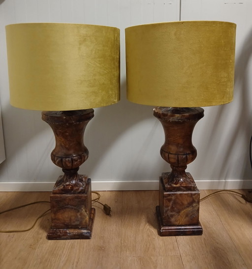 Beautiful Set Vintage Spanish Alabaster Table lamps – Alabastros Alvero