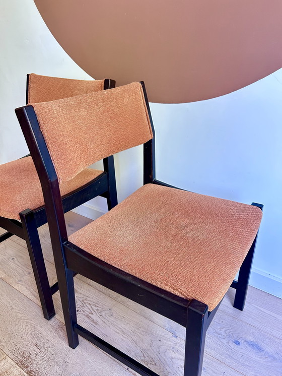 Image 1 of Vintage Wengé Hout Deens Design Eetkamerstoelen 4 Stuks