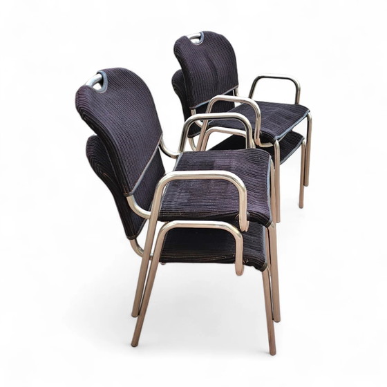 4 x black upholstery Castiglietta dining Chairs by Castiglioni for Zanotta / Italy 1960s (photo 6 of 26)