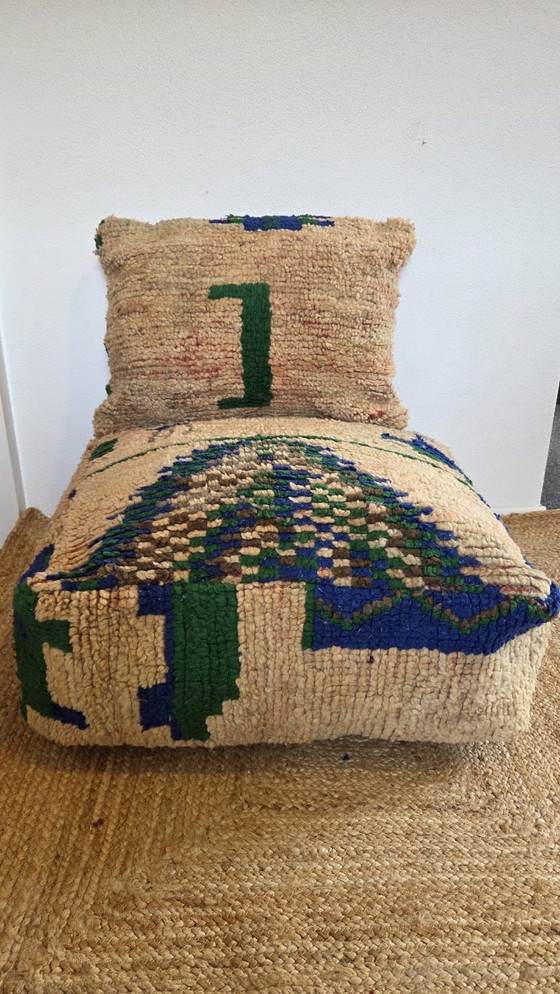 Image 1 of Moroccan pouf set handmade in Morocco