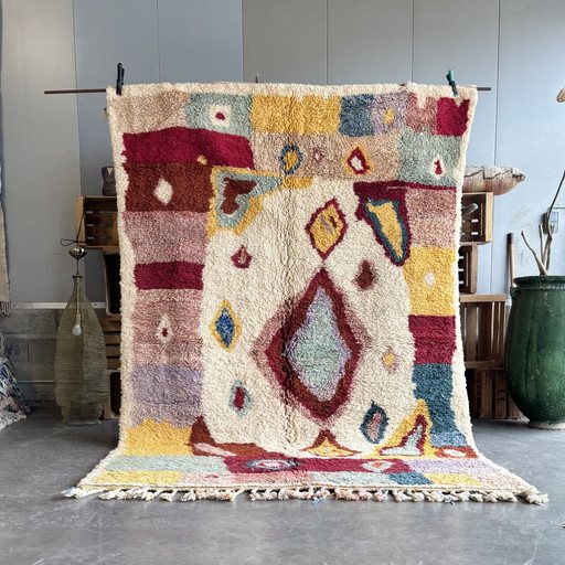 Colorful Moroccan Mrirt Wool Rug 190x310 cm – Handwoven Berber Carpet