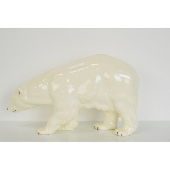 Image 1 of Vintage porcelain polar bear sculpture for Royal Dux, Czechoslovakia 1925s