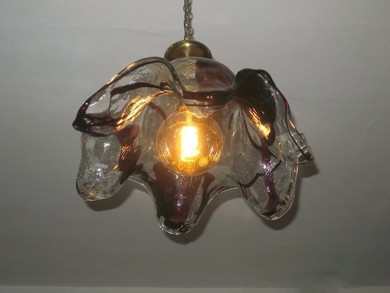 Image 1 of Grande suspension artistique en verre par Pertti Santalahti pour Humppila, Norvège 1960