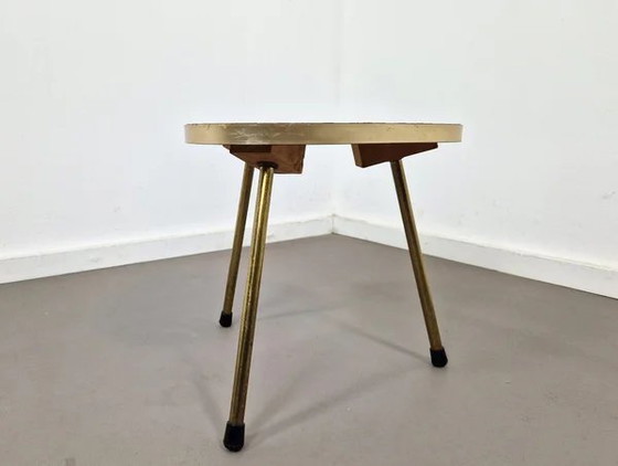 Table porte-plantes mosaïque Mid-Century (2), Laiton, Mid Century Modern (photo 2 sur 8)
