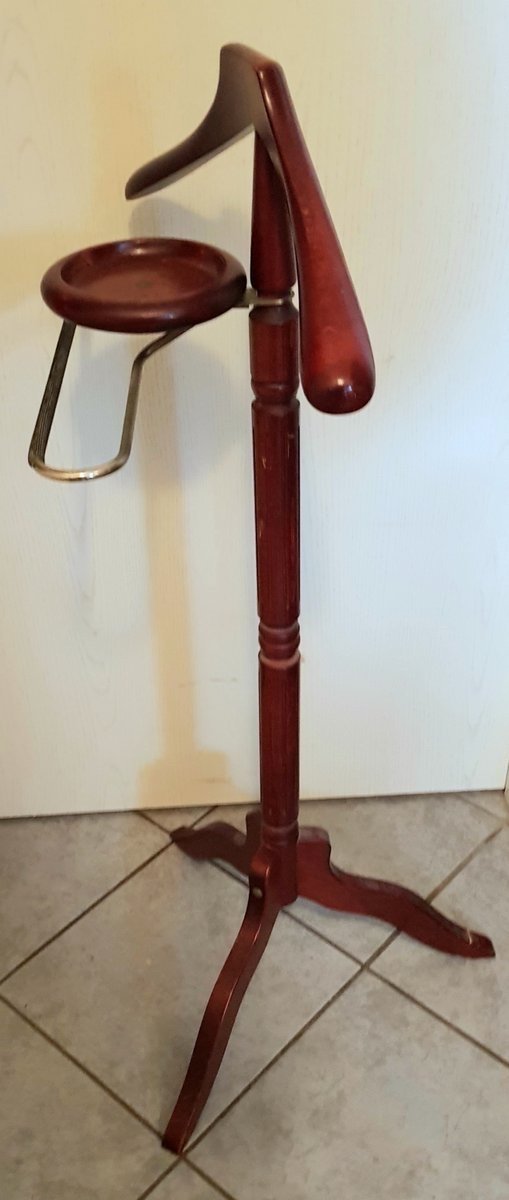 Vintage messing en mahoniehouten kleerkast
