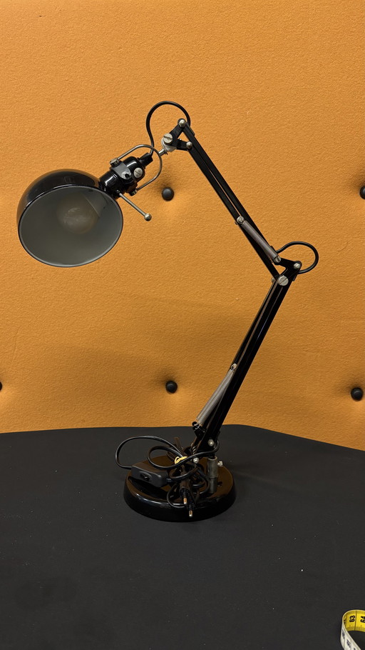 Lampe d'architecte vintage - noir mat, réglable avec base lourde