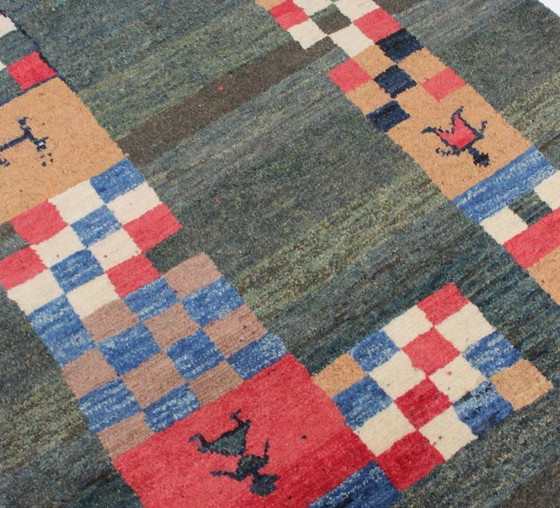 Image 1 of Original Perserteppich Gabbeh Ghashghai Orientteppich 196 cm x 110 cm Alt Natur