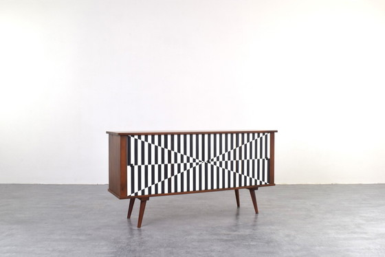 Image 1 of Mid Century Op-Art Sideboard, 1960er Jahre.