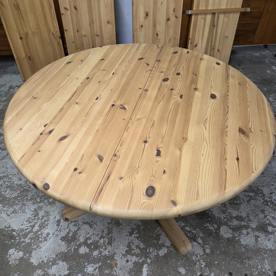 Image 1 of Dyrlund, vintage 60s XXXXL extendable round oval dining table Danish