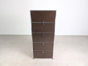 Mobiletto portadocumenti USM Haller originale 1x5 marrone vintage