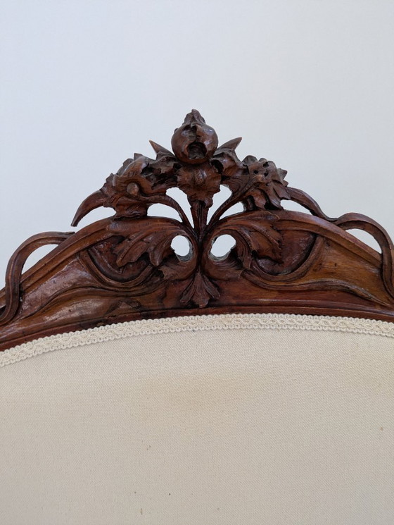 Image 1 of Art Nouveau - Sessel (2) - Holz, Stoff