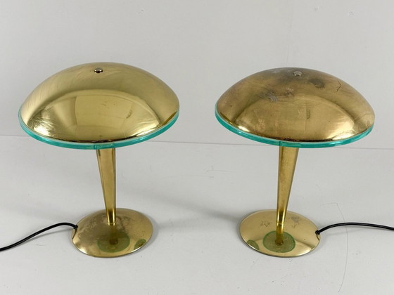 Image 1 of Set di 2 lampade da tavolo/lampade a cuscino in stile Art Déco, Germania, anni '80