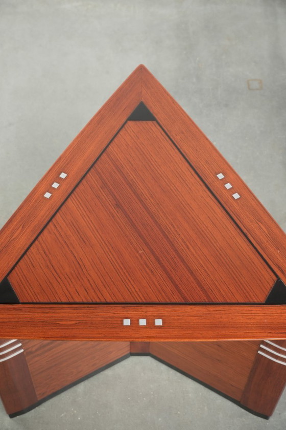 Image 1 of Luxury Art Deco design side/coffee table by Schuitema from the Decoforma series in a triangular shape