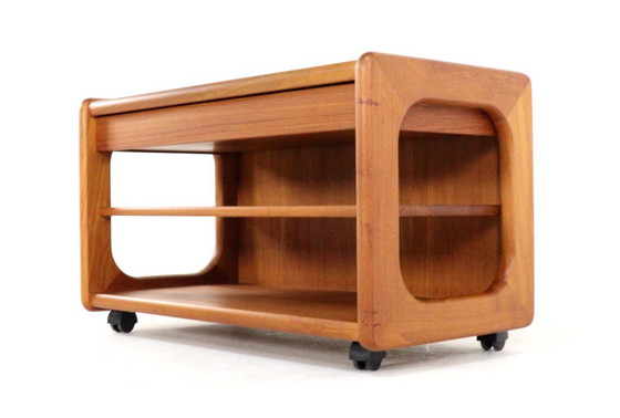 Image 1 of Chariot pour meuble audio 'Traeden' vintage danois en teck massif