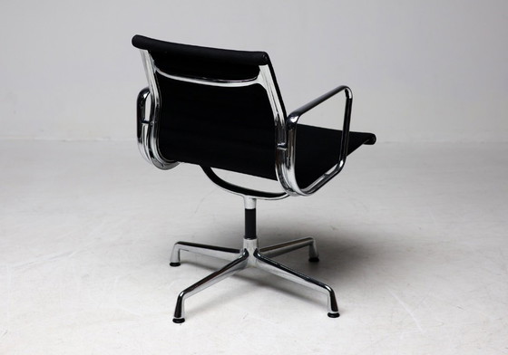 Image 1 of Set of six Vitra Eames EA 108 black, swivel, chairs..
