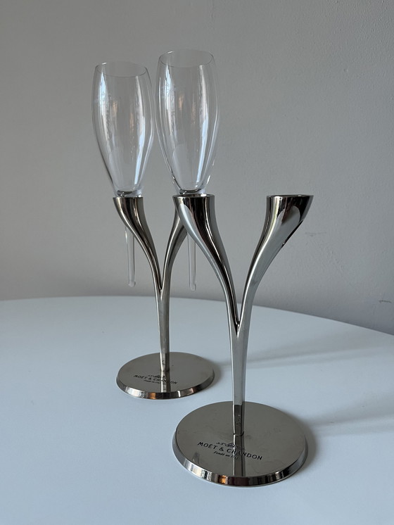 Image 1 of 2 x Duo Flauti Moet et Chandon Philippe di Meo in supporti