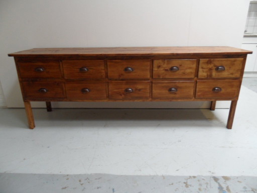 Vintage shop cabinet with 10 drawers