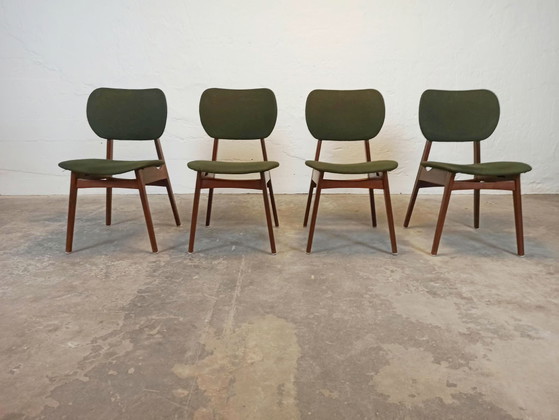 4 x sedie da pranzo mid-century – Tessile, Legno (photo 2 of 15)