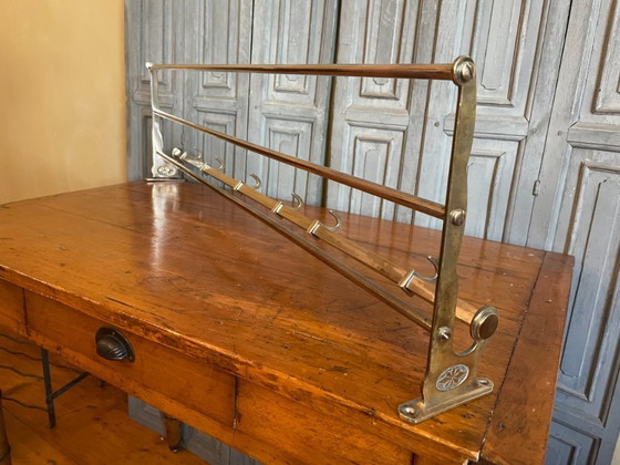 Image 1 of Wall Coat Rack Nickel Art Deco 1930 French