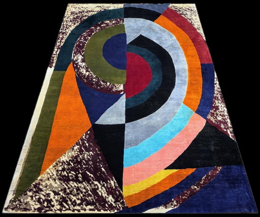 Alfombra Demi-Cercles de Sonia Delaunay – Lana de seda anudada a mano sobre algodón (200x300cm) (photo 2 of 10)