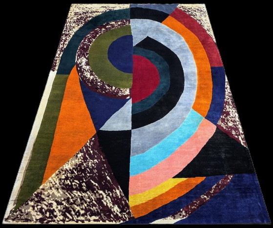 Alfombra Demi-Cercles de Sonia Delaunay – Lana de seda anudada a mano sobre algodón (200x300cm) – Wool (photo 2 of 10)