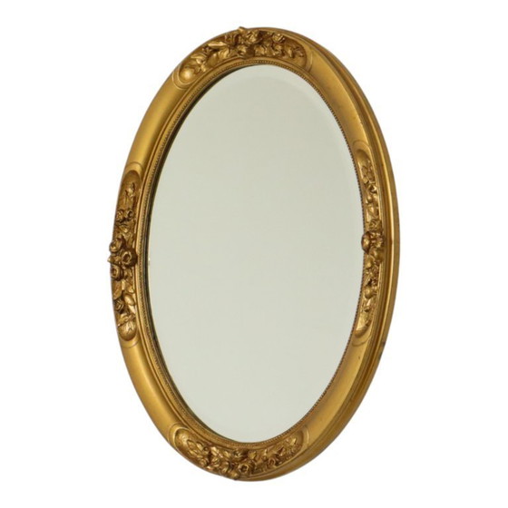Image 1 of Franse Ovale Facetgeslepen Spiegel
