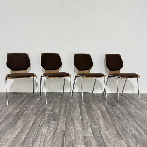 Carlo Ratti – Essgruppe, 4 Stühle, 1970er Jahre