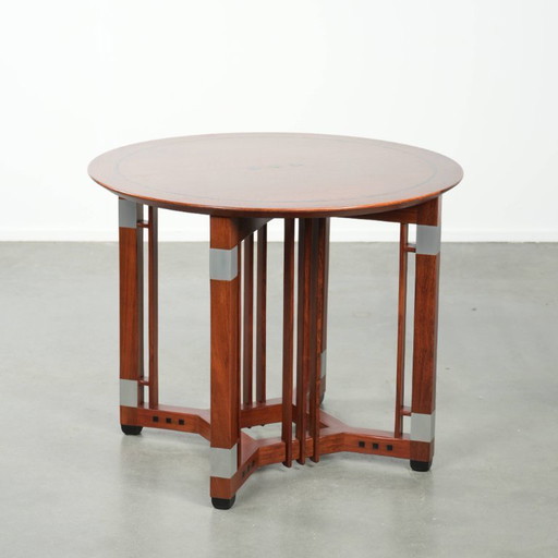 Ronde Schuitema design Art Deco bijzet/ salontafel uit de Decoforma serie