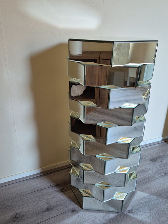 Image 1 of Large mirror column mirror pillar hexagon column pillar