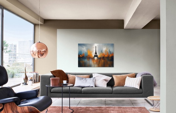 Image 1 of Tela astratta "Torre Eiffel" / Arte astratta / Decorazione murale (75 x 50 cm)