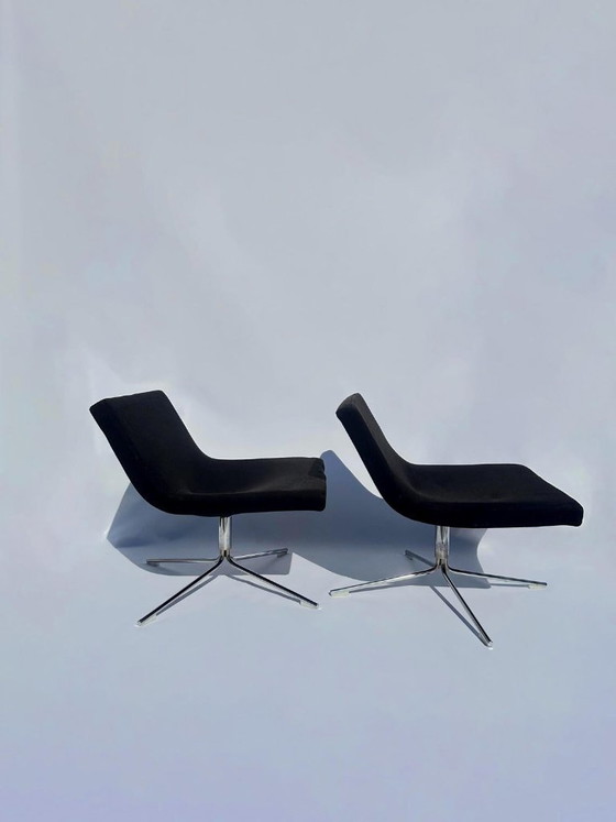 Offecct Bond Poltrone Lounge, Design Jean-Marie Massaud, Tessile, Cromo, Nero, Modern (foto 2 di 7)