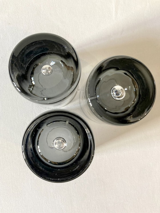 Image 1 of 10 bicchieri da aperitivo in vetro fumé, anni '60-'70