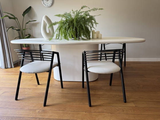 Set di 5 sedie da pranzo di design postmoderno con struttura tubolare anni '80 – Metal (photo 17 of 36)