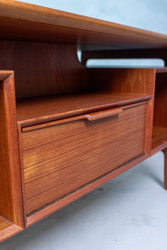 Image 1 of Omann Jun Model 75 Desk Teak Vintage Mid Century Danish