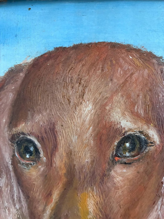 Vintage original dog portrait oil paintings set – Paintings & Drawings, Wood, Canvas (photo 17 of 21)