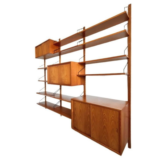 Poul Cadovius Royal Wandschrank aus der Mitte des 20. Jahrhunderts, dänisches Design, Vintage 1950er Jahre