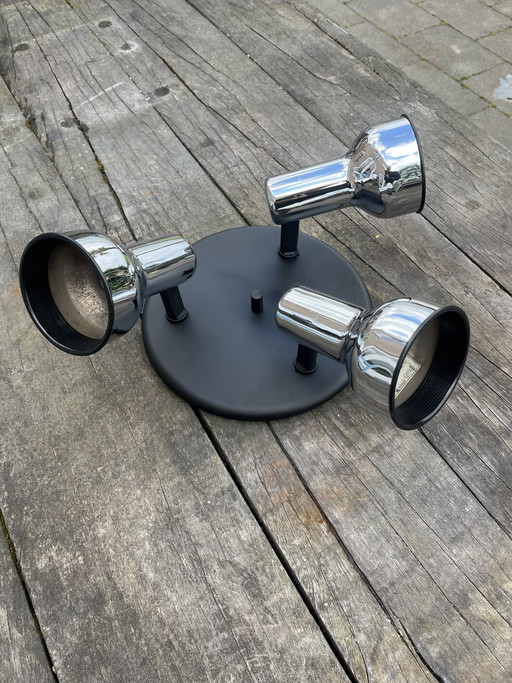 Vintage Brilliant Leuchten space age chrome ceiling spotlights