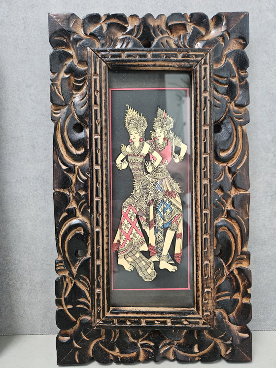 Image 1 of Vintage Balinese print in originele lijsten