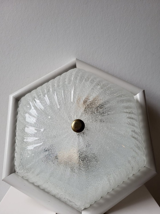 Image 1 of Lampe en verre Iceglass vintage style Hollywood, milieu du siècle