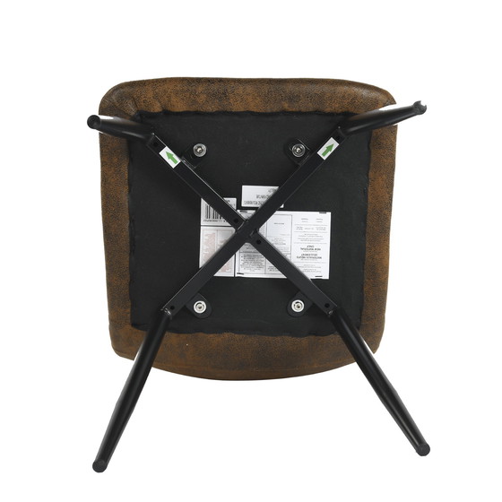 Image 1 of 4x Urban Meuble Manger Chaises Vintage Marron Suède Pied Noir