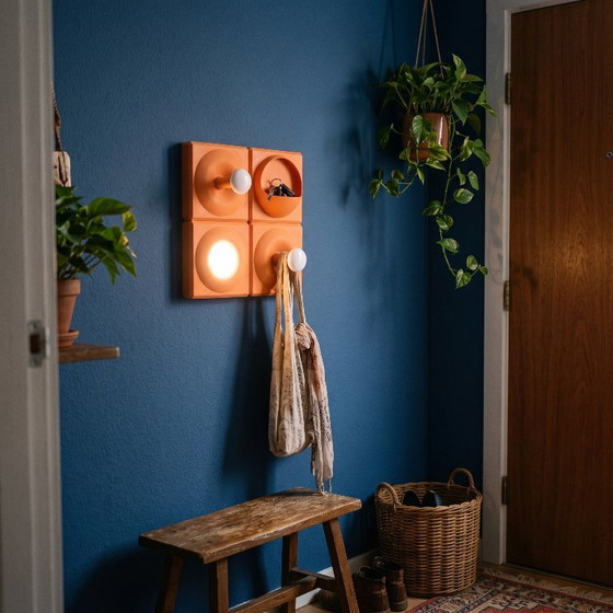 Space Age Illuminated Modular Wall Panel Pocket Panel Coat Rack System Vintage Retro West Germany (photo 11 of 16)