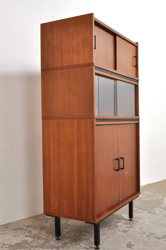 Image 1 of Vintage modular cabinet with display case, 1960s