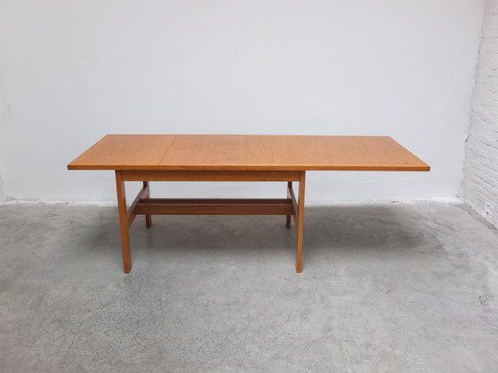 Image 1 of Extendable 'N-Line' Dining Table In Oak By P&J Neirinck, 1968