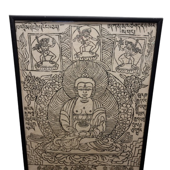 Image 1 of Tibetan woodcut print with gods