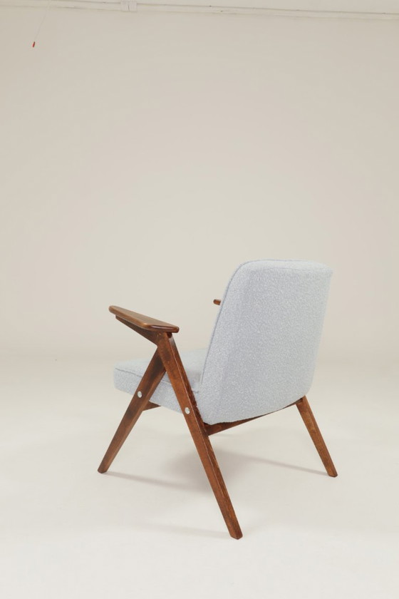 Image 1 of Fauteuil vintage baby blue boucle mid century modern design 1970