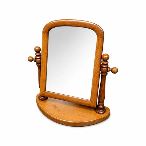 French pine wood swivel mirror / 1970s