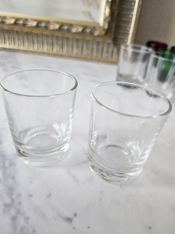Image 1 of Heleboel 22 Vintage Bistro Collection Shot, Digestif, Arquebusiers Reims Amber Groen Rood