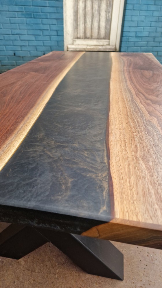Image 1 of Unique handmade design table – Canadian walnut & epoxy (one-off)